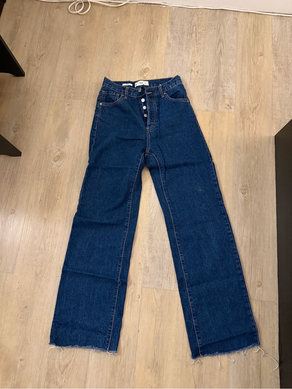 Mango Dark Blue Wide-Leg High-Waist Jeans